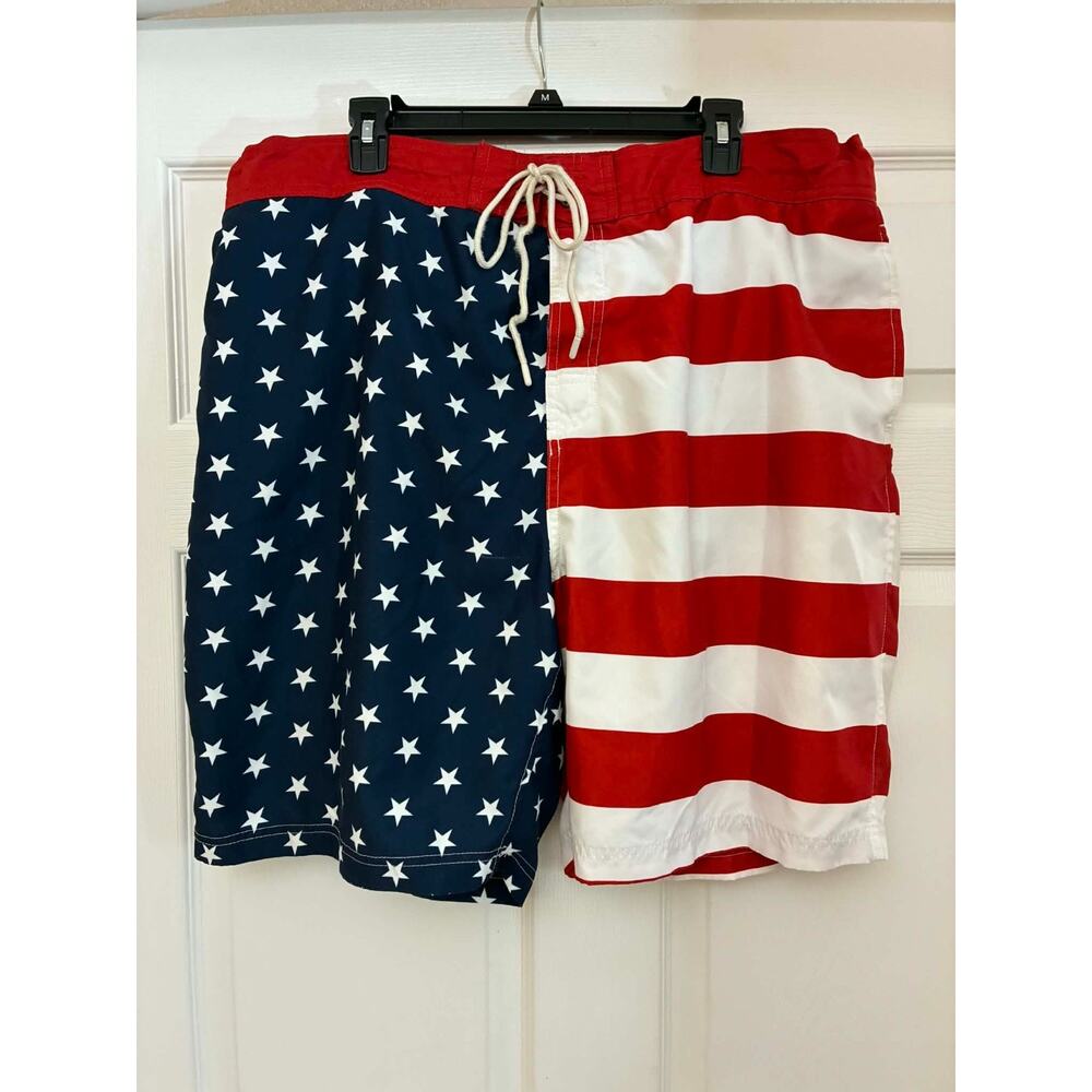 Men's American Flag‎ Swim Trunks Board Shorts Red White Blue Patriotic